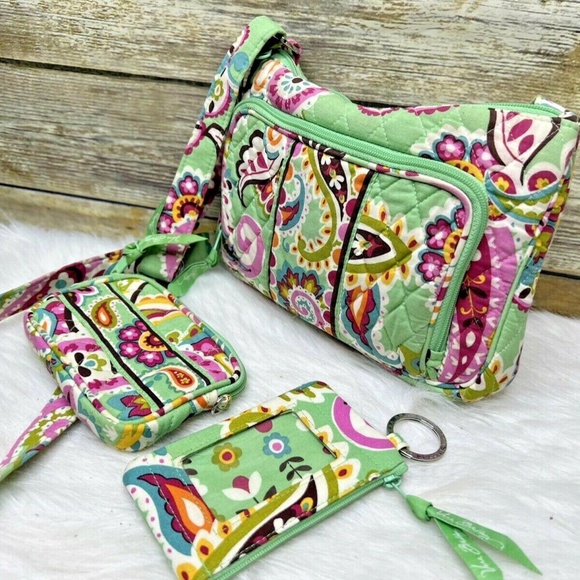 Vera Bradley Tutti Frutti Floral Quilted Purse Shoulder Bag CrossBody Wallet Set - Picture 3 of 12